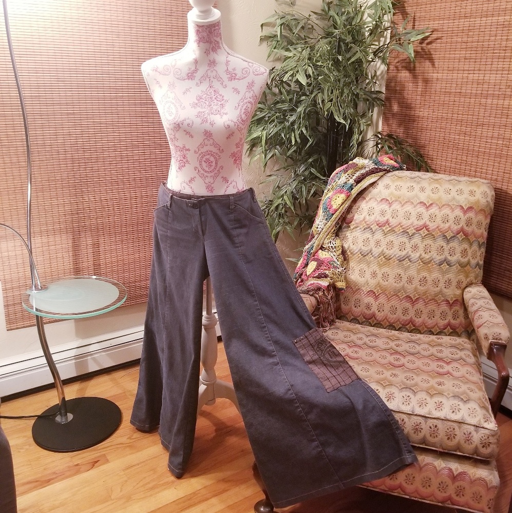 Boutique designer jeans wide leg flare pant